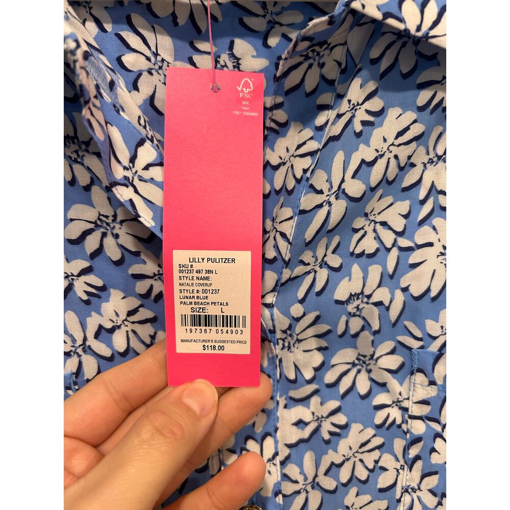 Lilly Pulitzer Natalie Shirtdress Cover-Up Size Large NWT - Picture 8 of 10